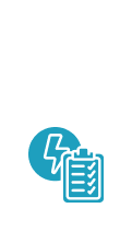 Ícone de documento com símbolo de raio, representando procedimentos regulatórios